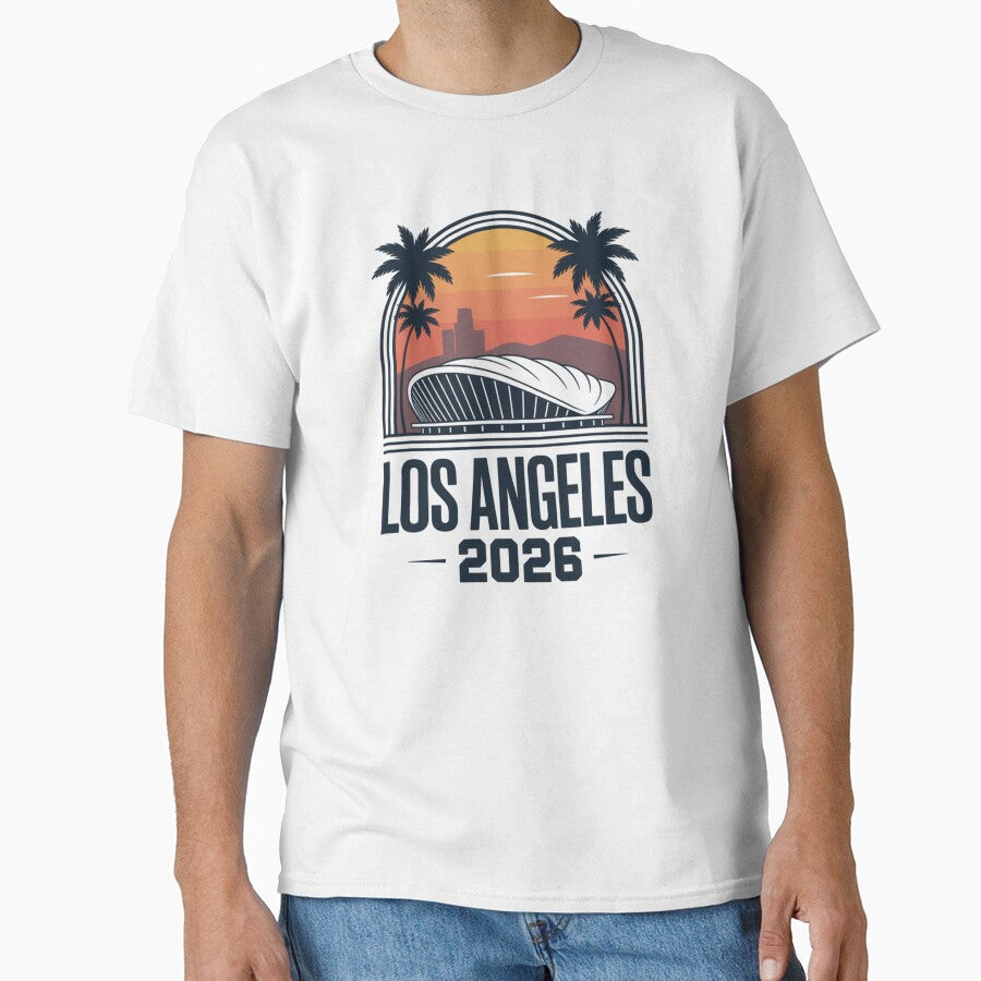 Los Angeles 2026 Palm Tree Sunset T-Shirt V15 by DarylWelsh2024