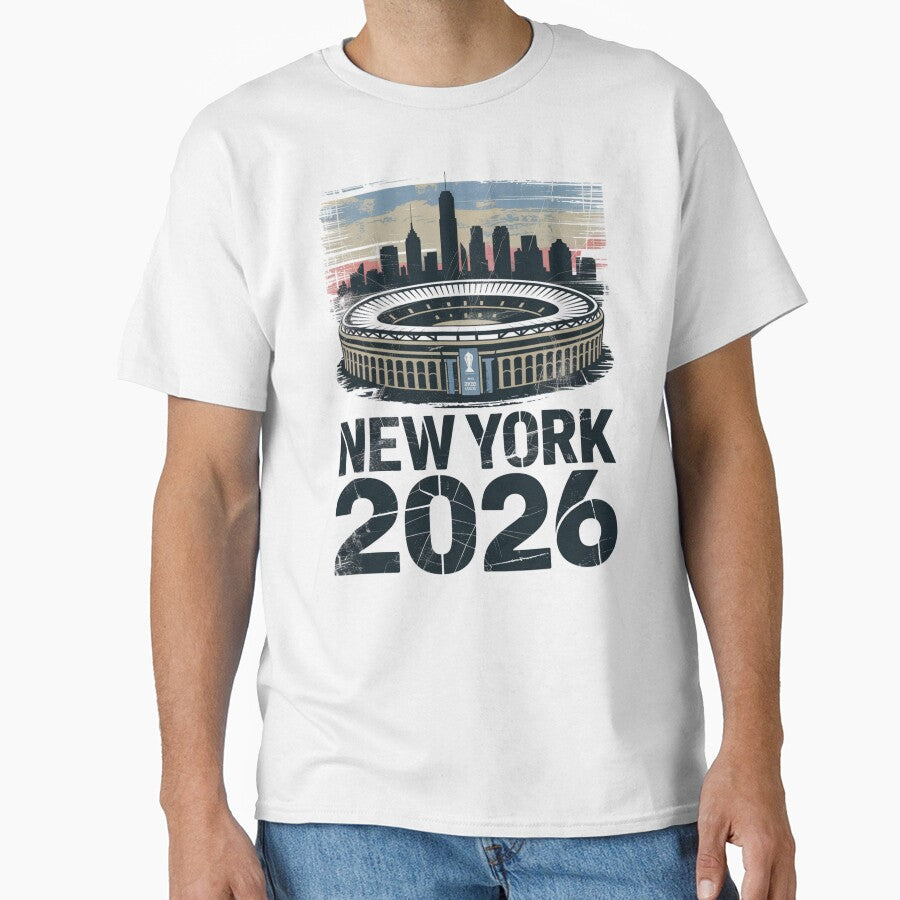 New York 2026 MetLife Stadium Skyline T-Shirt V8 by DarylWelsh2024