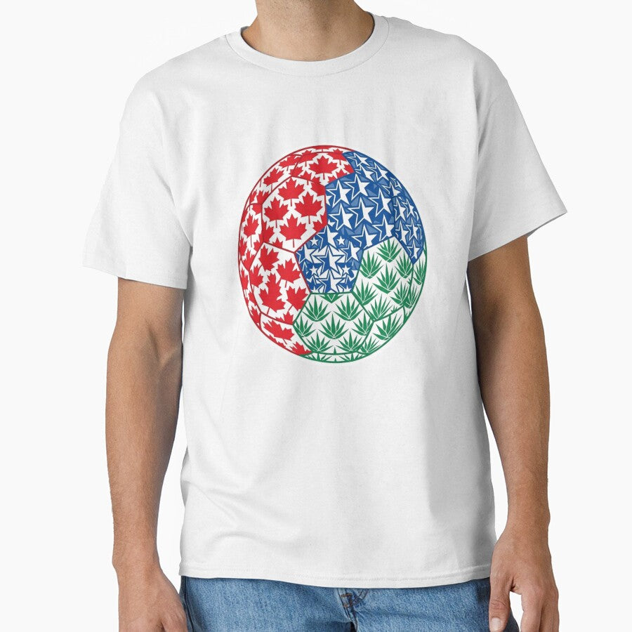 North America Soccer Ball – Canada USA Mexico Flag Pattern by droidtech