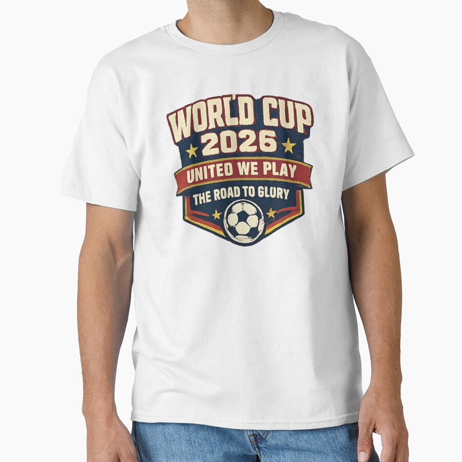 World Cup 2026 United We Play Vintage Soccer Football Fan Design by NeO² Studio