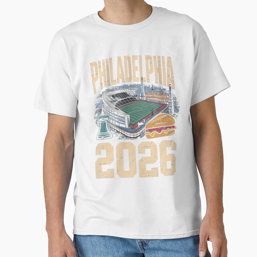 Philadelphia 2026 Liberty Bell Stadium Cheesesteak T-Shirt V19 by DarylWelsh2024