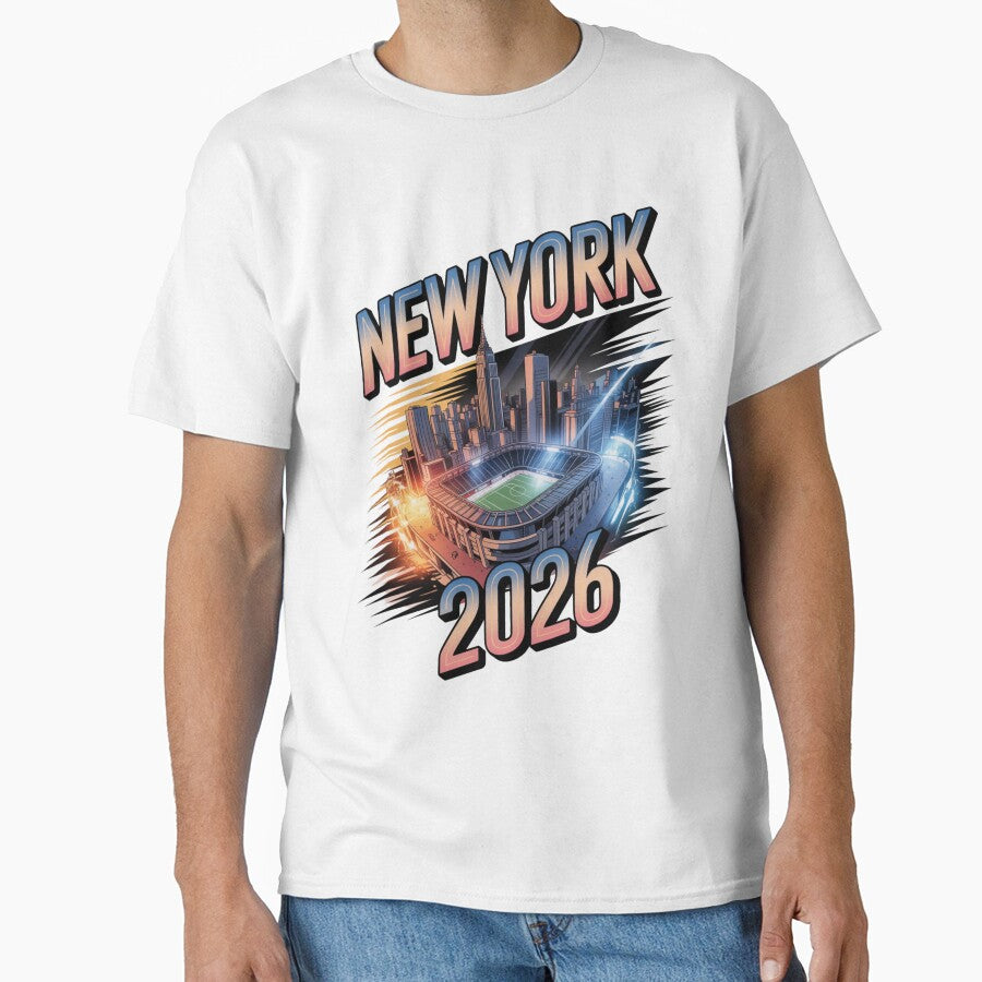 New York 2026 MetLife Stadium Skyline T-Shirt V14 by DarylWelsh2024