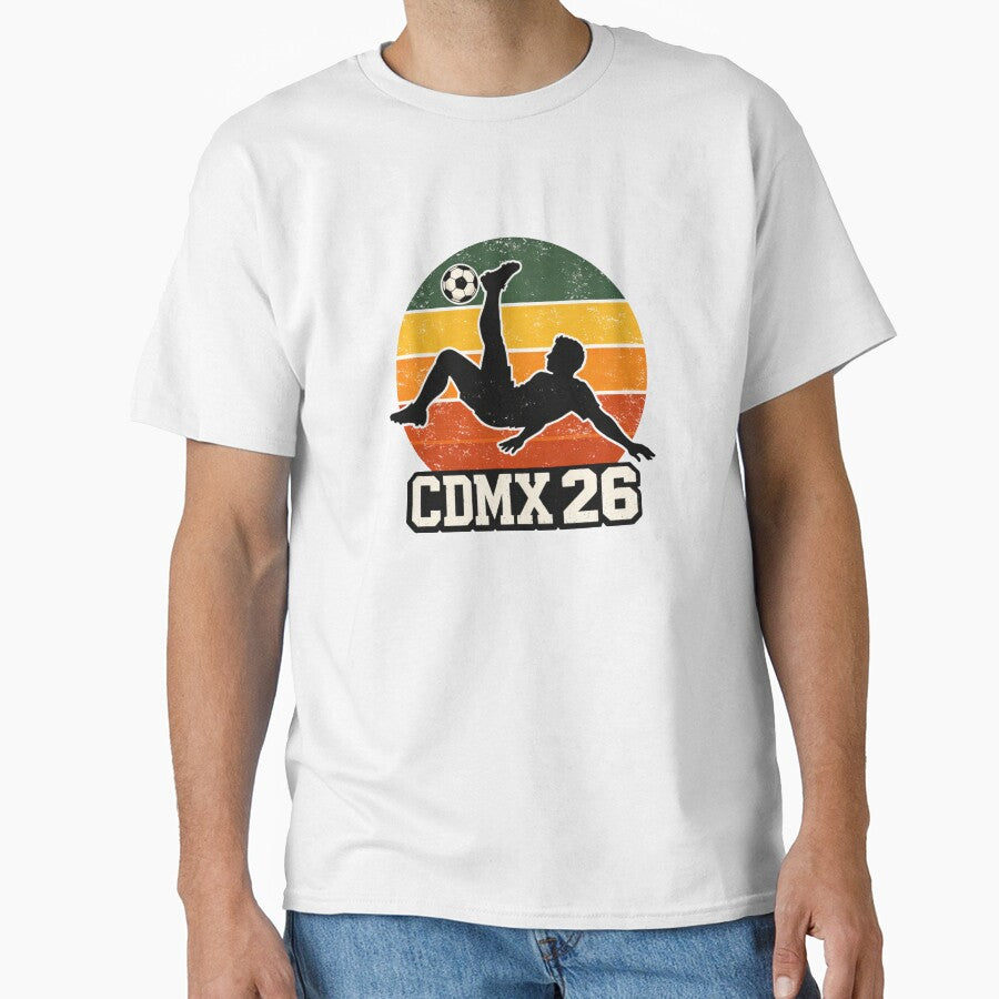 CDMX '26 Retro Soccer Silhouette - Vintage Mexico City Football Fan Art by Final Whistle Art
