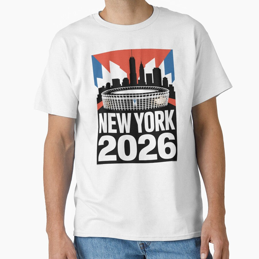New York 2026 MetLife Stadium Skyline T-Shirt V1 by DarylWelsh2024