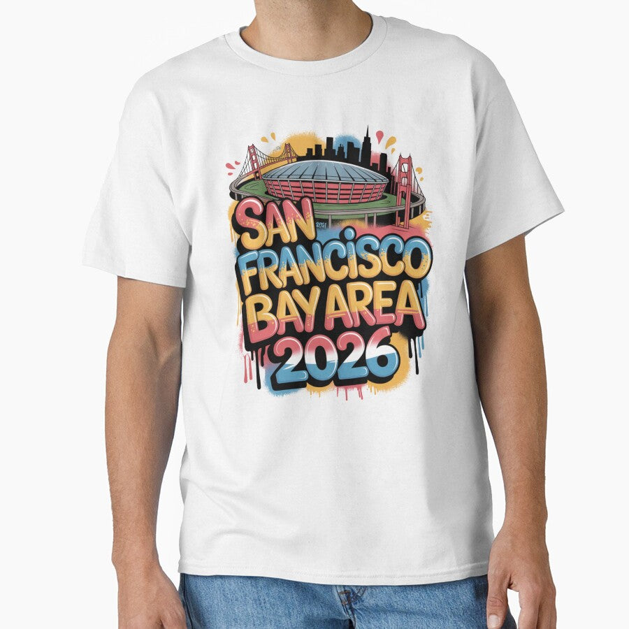 San Francisco Bay Area Golden Gate Stadium T-Shirt V9 by DarylWelsh2024