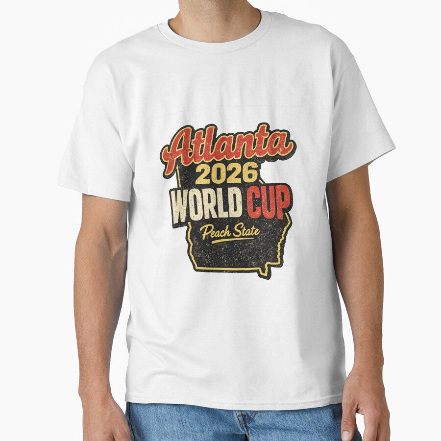 Atlanta 2026 World Cup – Peach State Retro Vintage Soccer Fan T-Shirt by ArthUpscale