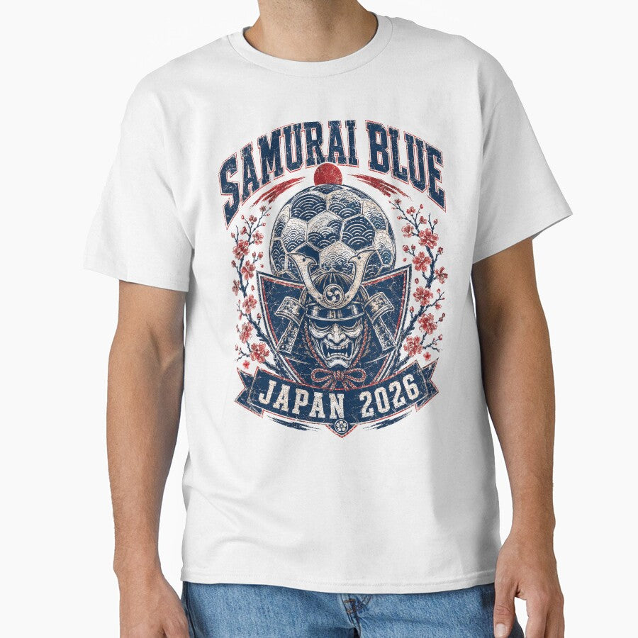 Samurai Blue Japan 2026 World Cup Soccer T-Shirt by KickoffStudio