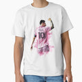 Messi Inter Miami Celebration Art – Football Legend in Pink Jersey by robyclub