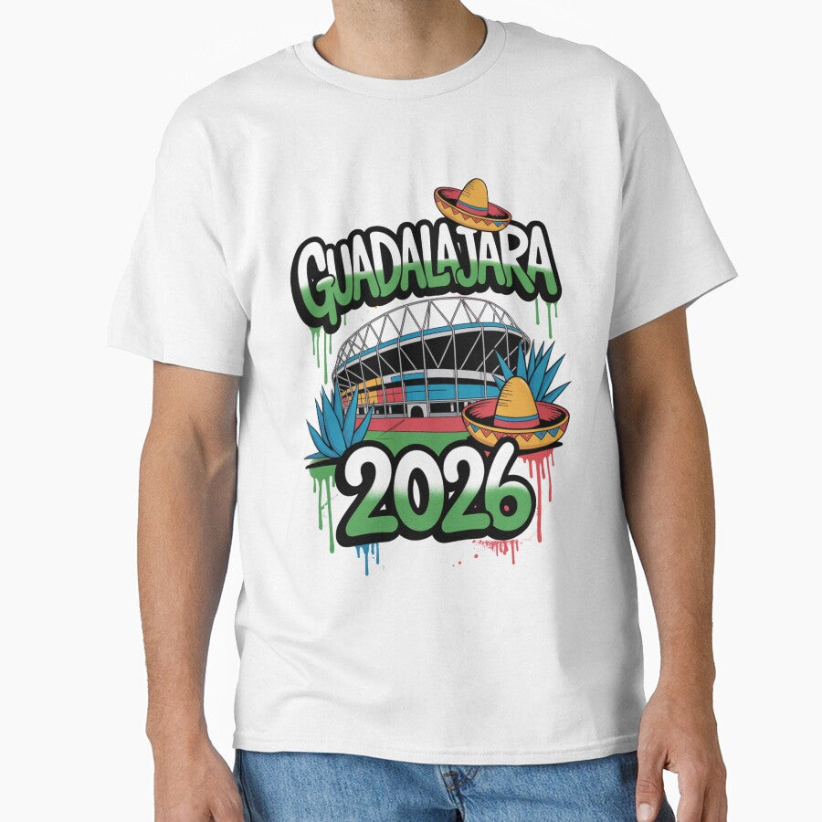 Guadalajara 2026  Mexico Football Soccer Souvenir T-Shirt V6 by DarylWelsh2024
