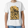 Seattle 2026  Space Needle Stadium Skyline T-Shirt V4 by DarylWelsh2024