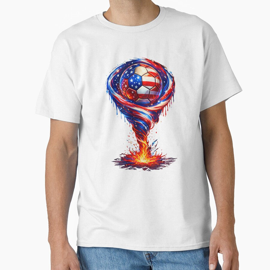 USA Soccer Tornado: Red White Blue Vortex Art by FunToTheFullest