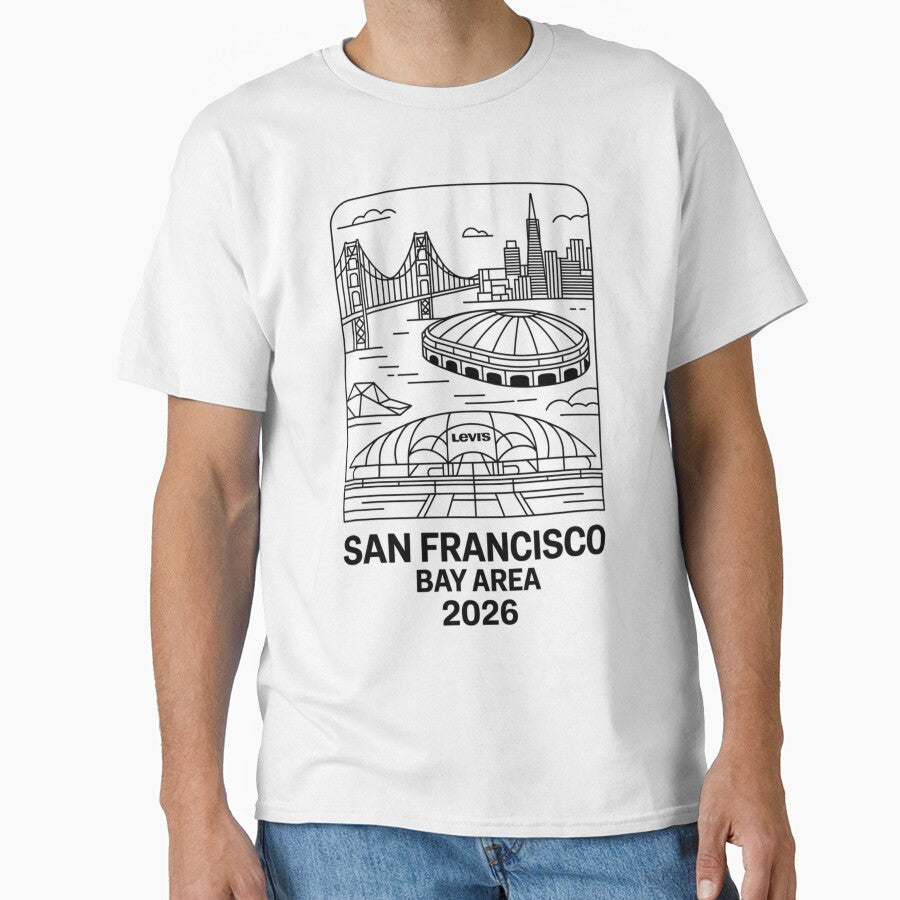 San Francisco Bay Area Golden Gate Stadium T-Shirt V19 by DarylWelsh2024