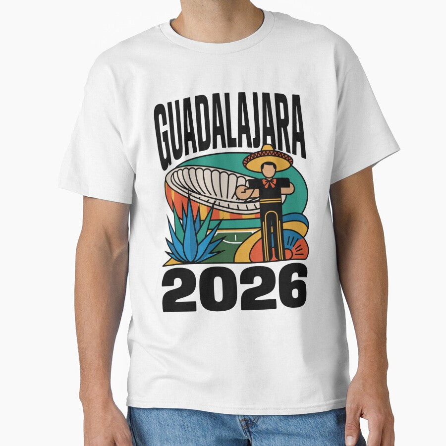 Guadalajara 2026  Mexico Football Soccer Souvenir T-Shirt V10 by DarylWelsh2024