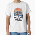 Miami 2026 Ocean Wave Football T-Shirt V10 by DarylWelsh2024