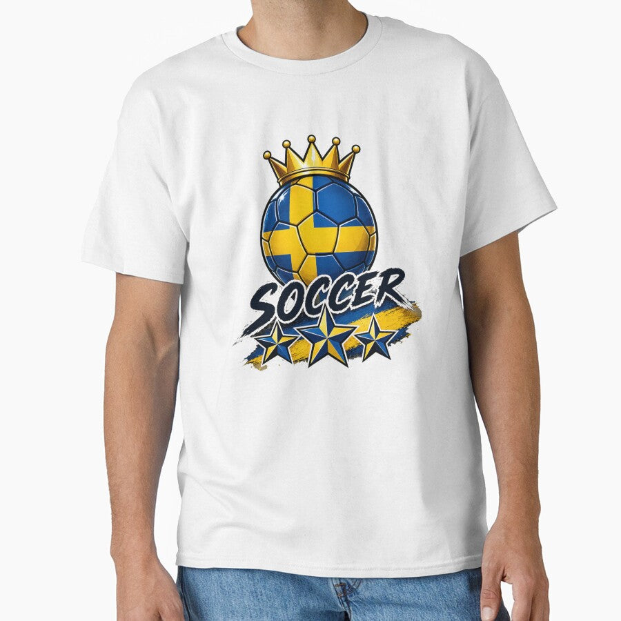 Vintage Sweden flag Crowned Soccer Ball by QuiteOrbit