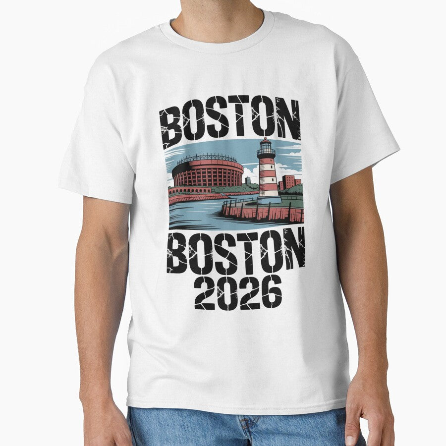 Boston 2026 New England Soccer Souvenir T-Shirt V6 by DarylWelsh2024