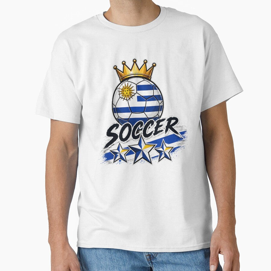 Vintage Uruguay flag Crowned Soccer Ball by QuiteOrbit