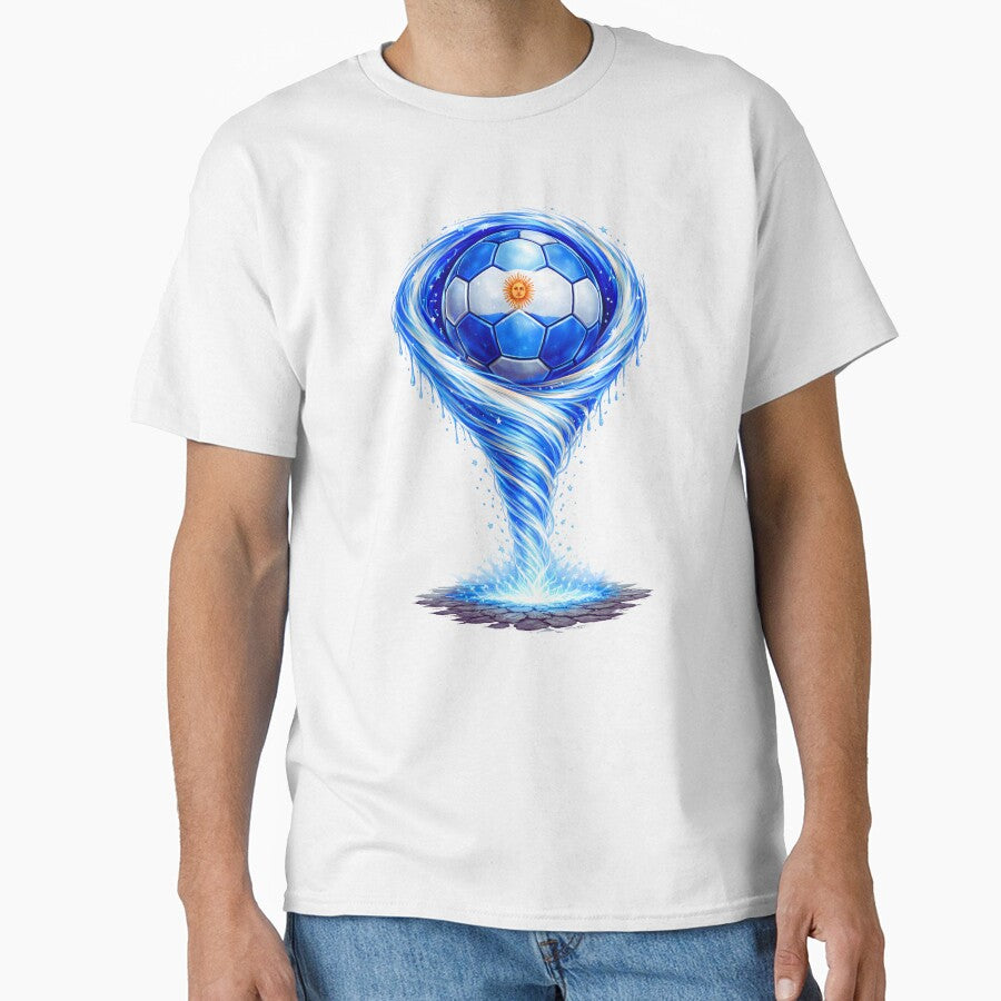 Argentina Soccer Tornado: Sky Blue White Vortex Art by FunToTheFullest