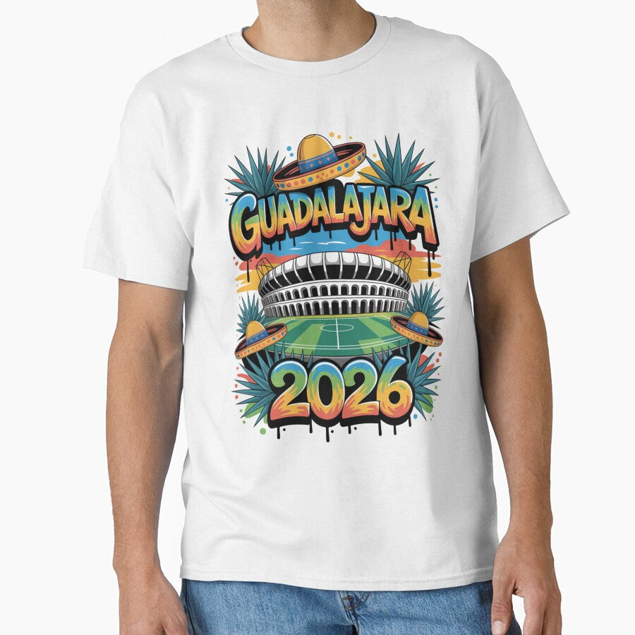 Guadalajara 2026  Mexico Football Soccer Souvenir T-Shirt V5 by DarylWelsh2024