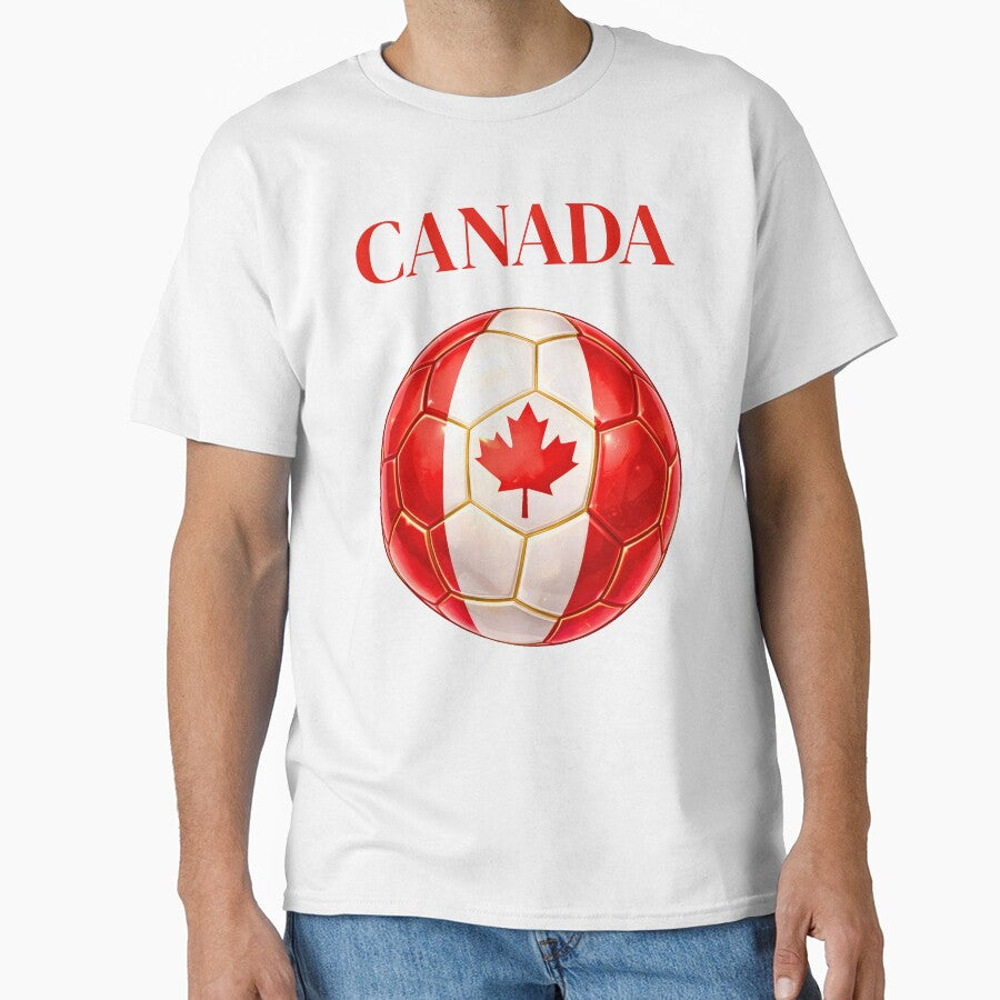 Canada Soccer Ball Red White Football Design Sports Fan Gift by ArtSpark Studio