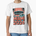Miami 2026 Ocean Wave Football T-Shirt V1 by DarylWelsh2024