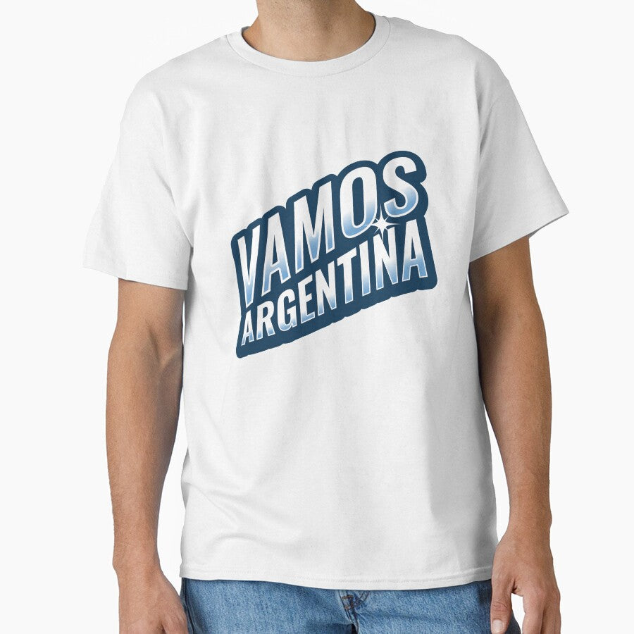 Vamos Argentina Football Fan Typography Retro World Soccer Supporter by nunkioceani