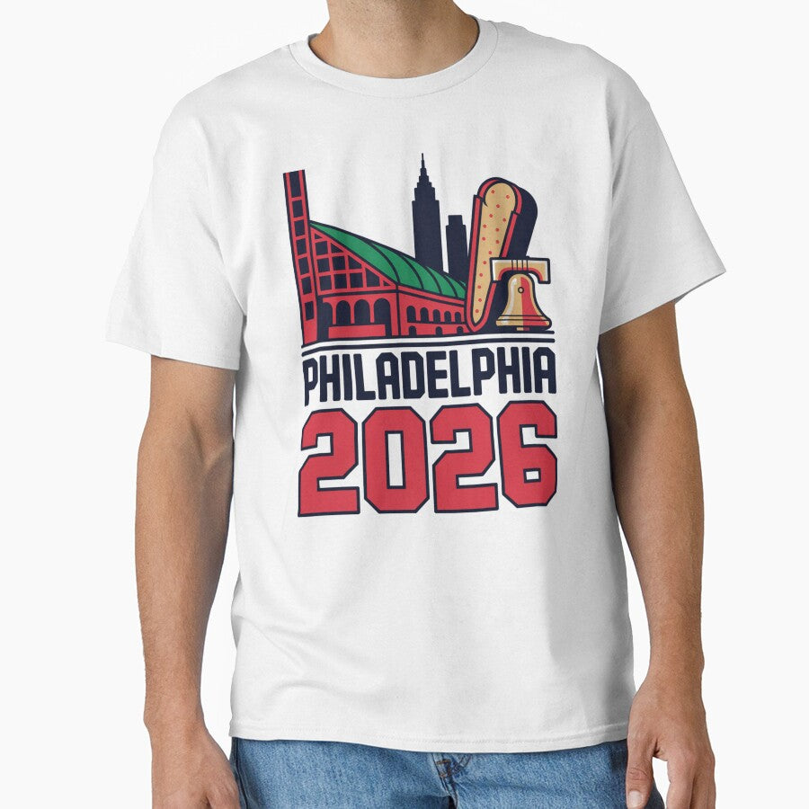 Philadelphia 2026 Liberty Bell Stadium Cheesesteak T-Shirt V13 by DarylWelsh2024