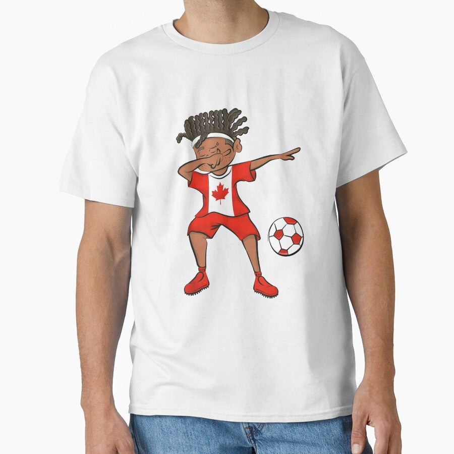Canada Soccer Kid Dab Pose – Cute Football Celebration Art by Oniyasha