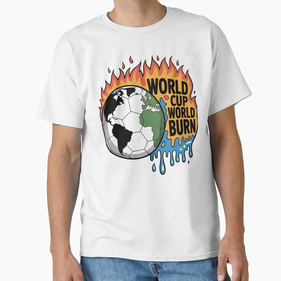 World Cup World Burn – Climate Satire Soccer Design by Karlas-things