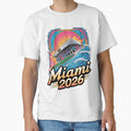 Miami 2026 Ocean Wave Football T-Shirt V16 by DarylWelsh2024