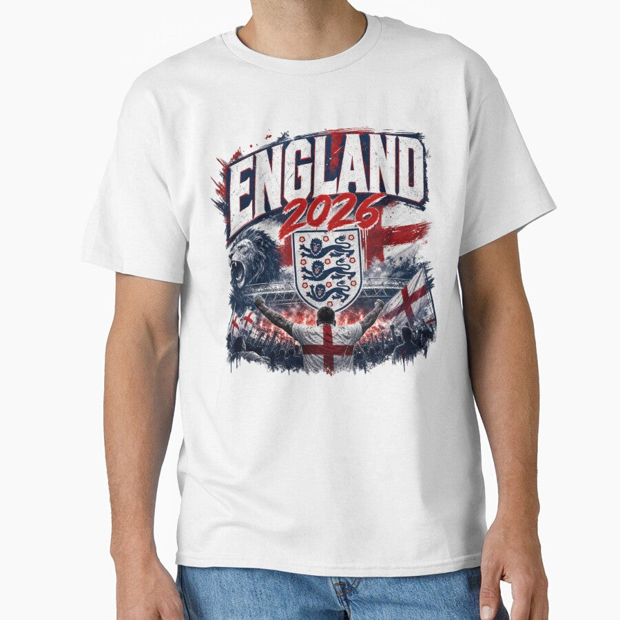 England 2026 Football World Cup Glory | Three Lions Fan Supporter Shirt by rushaib