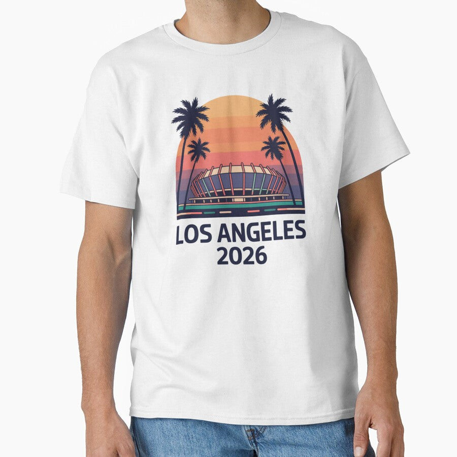 Los Angeles 2026 Palm Tree Sunset T-Shirt V14 by DarylWelsh2024