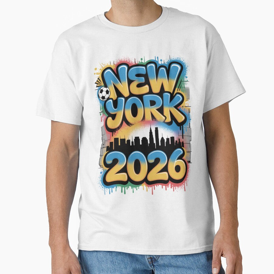 New York 2026 MetLife Stadium Skyline T-Shirt V4 by DarylWelsh2024