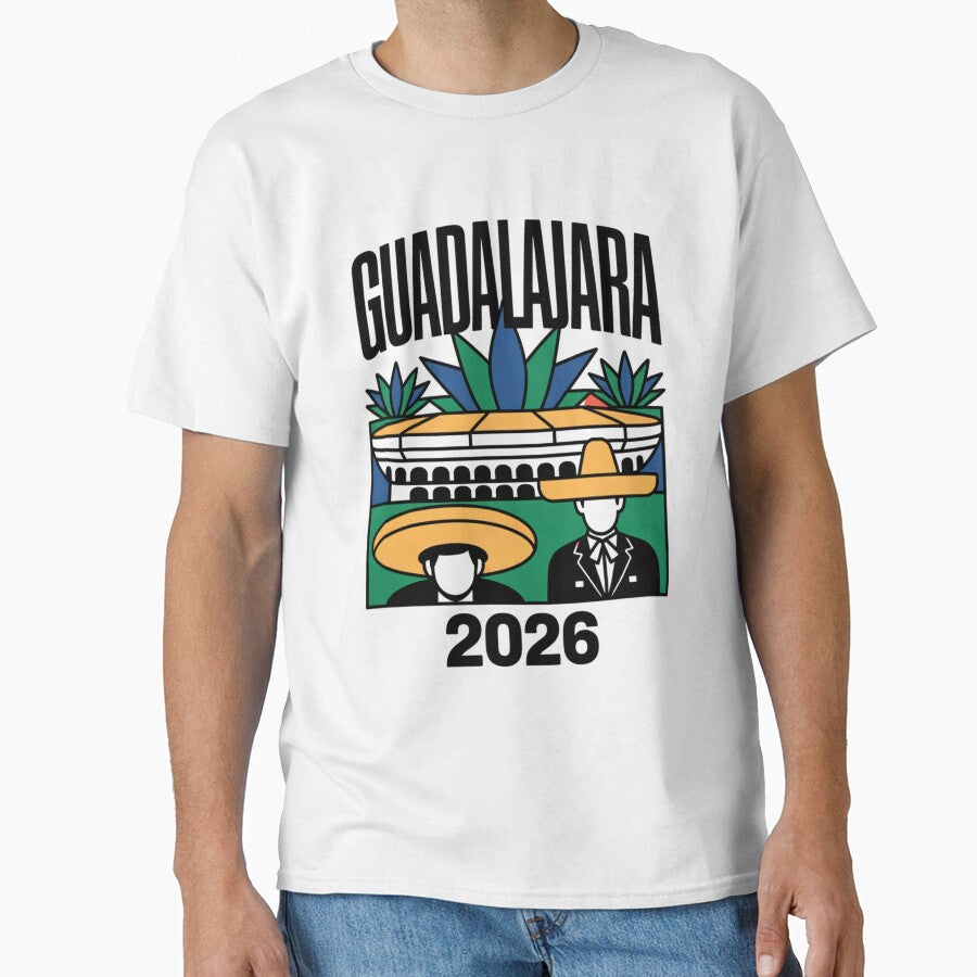 Guadalajara 2026  Mexico Football Soccer Souvenir T-Shirt V12 by DarylWelsh2024