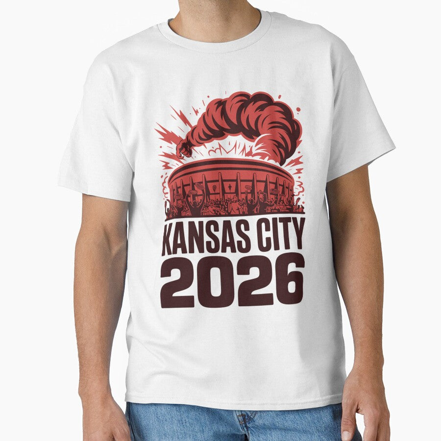 Kansas City 2026 Arrowhead Stadium Football T-Shirt V2 by DarylWelsh2024
