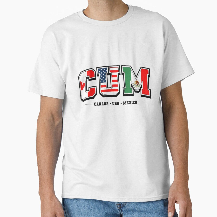CUM Canada USA Mexico Flag Typography Funny Soccer World Tournament by MassonCalepon