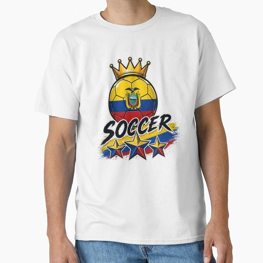 Vintage Ecuador flag Crowned Soccer Ball by QuiteOrbit
