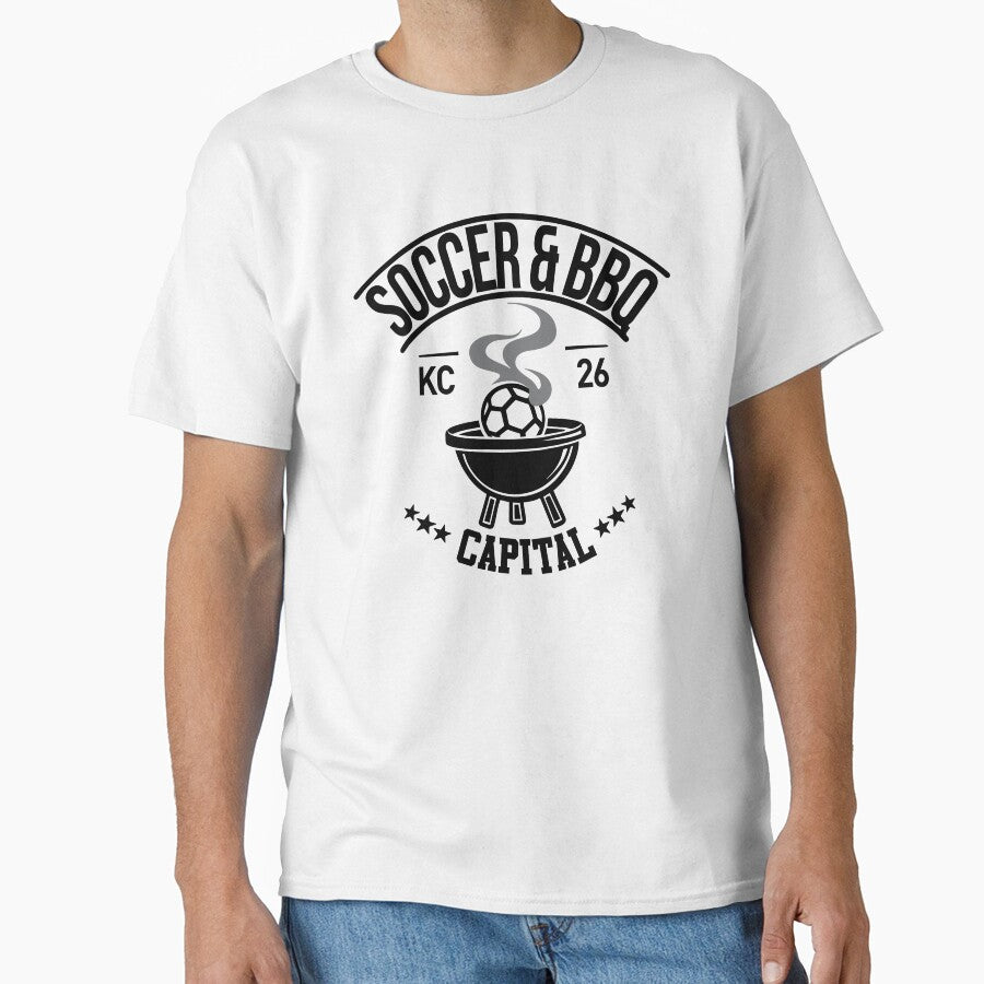 Soccer & BBQ Capital, KC 26 – Kansas City Soccer T-Shirt by BlindCatCreative