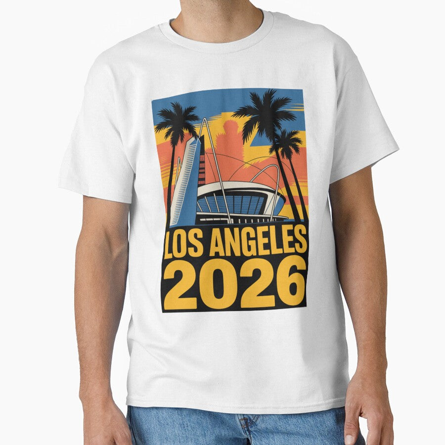 Los Angeles 2026 Palm Tree Sunset T-Shirt V1 by DarylWelsh2024