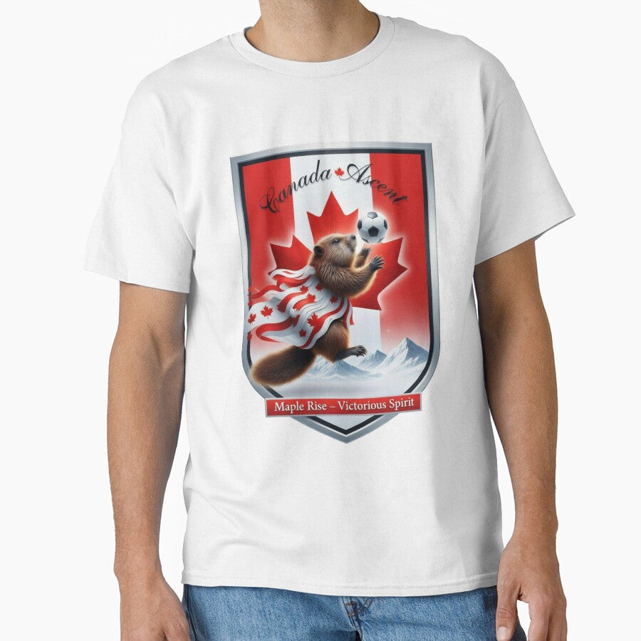Canada Beaver Ascent International Soccer Tee, Maple Rise Beaver Pride Mug, Canadian Flag Soccer Gift by YMLux