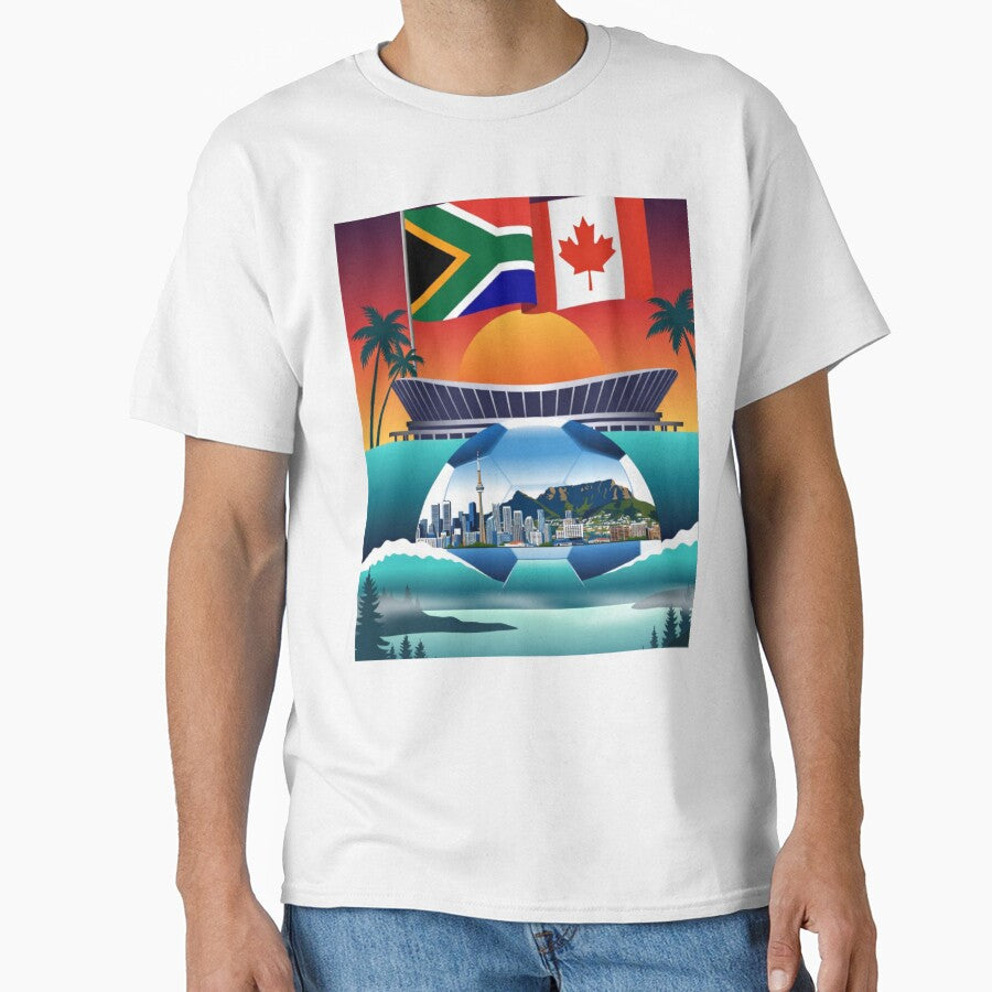South Africa vs Canada 2026 Synthwave Sunset Soccer Poster - Flags & Stadium by Nexus Space