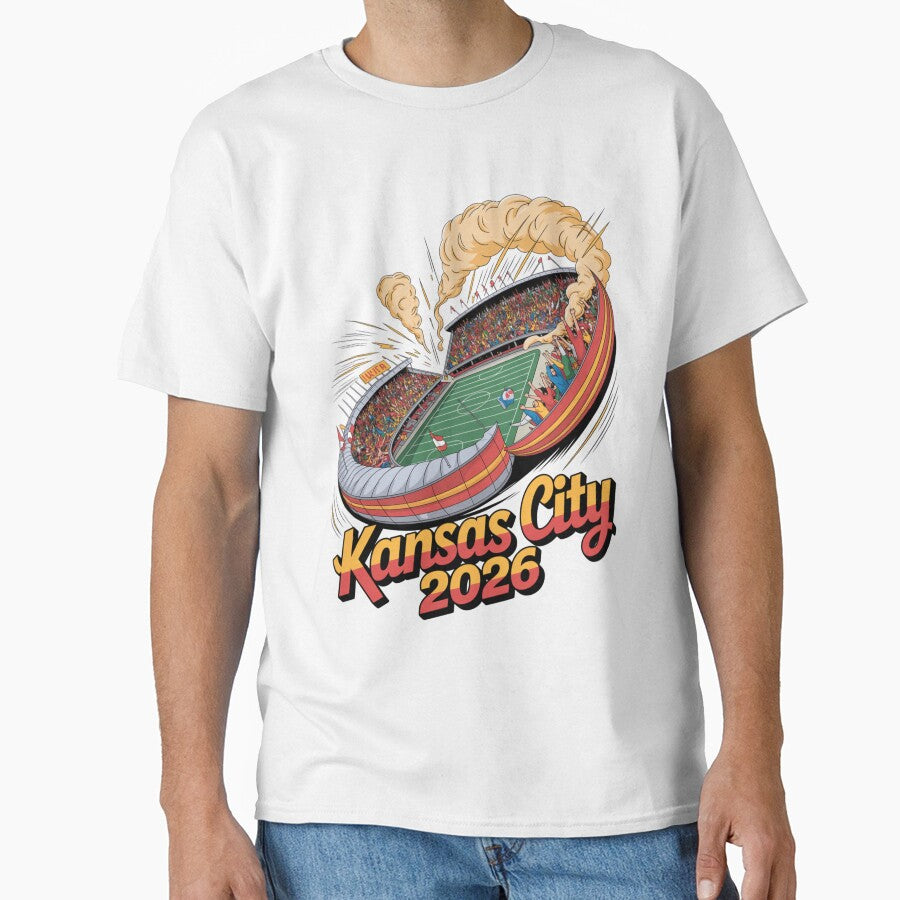 Kansas City 2026 Arrowhead Stadium Football T-Shirt V22 by DarylWelsh2024