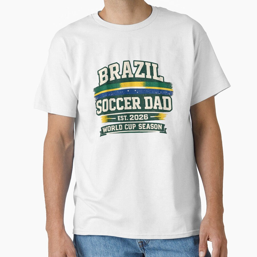 Brazil Soccer Dad 2026 | Football Dad World Cup Fan Design, World Cup Fan Shirt, Soccer Dad Gift For Father, Match Day Brazil Fan Tee, Football Dad Shirt by VectorJoy
