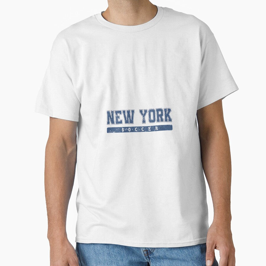 Womens New York Soccer Blue Vintage Text by MollyLYork