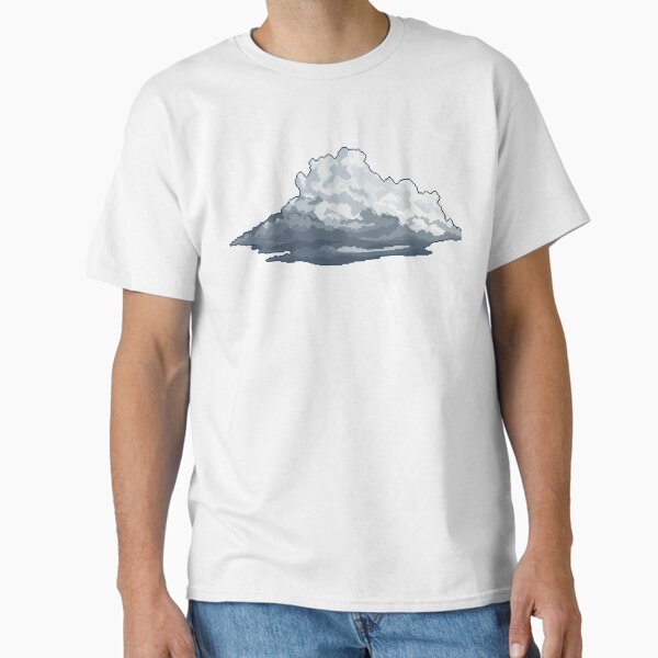 Grey Storm Cloud Pixel Art Classic T-Shirt