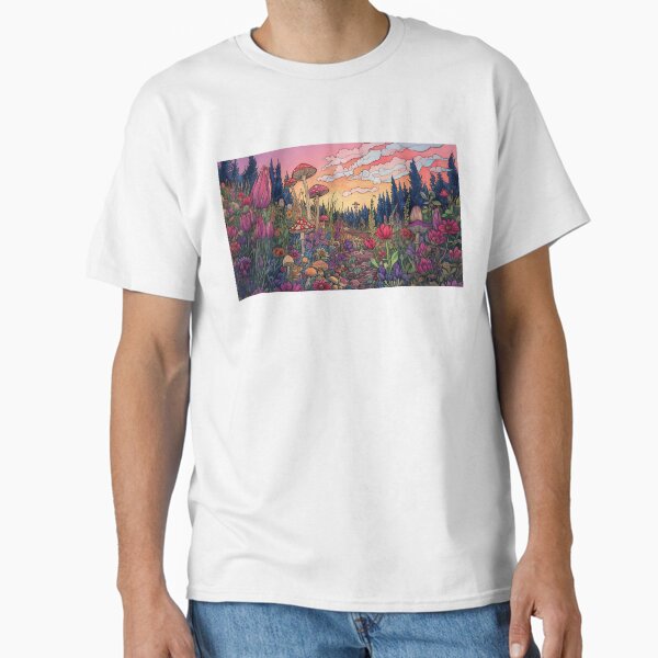 Surreal Forest Garden – Dreamscape Botanical Illustration Classic T-Shirt