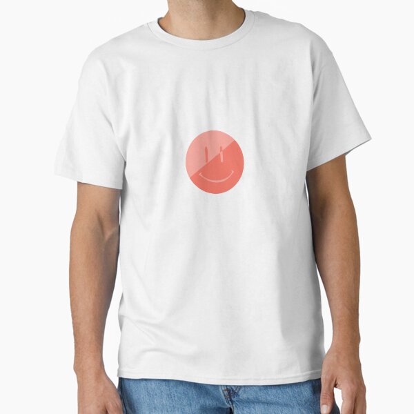 Split Red Smiley – Bold Emotional Aesthetic Sticker with Dual Vibes Classic T-Shirt