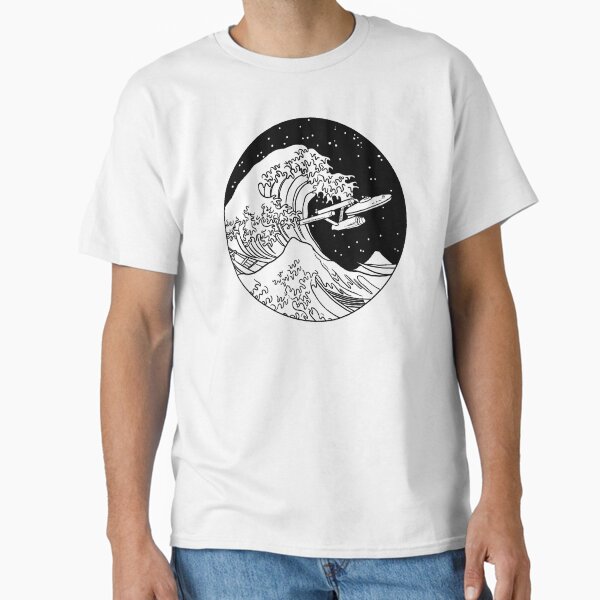 Trek Spaceship in Space - The Great Wave Classic T-Shirt
