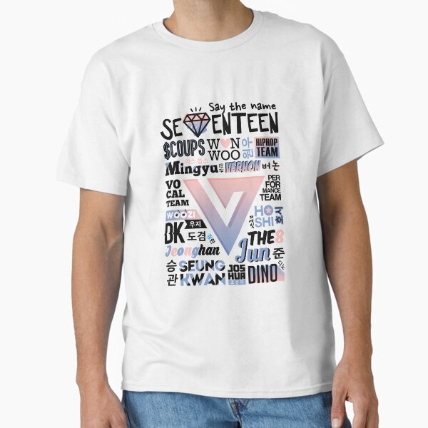 SEVENTEEN Font Collage ver. 2 (Rose Quartz & Serenity) Classic T-Shirt