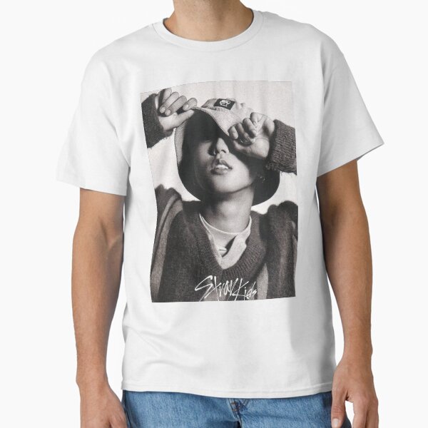 Han Black and White hot photoshoot sexy Stray Kids members poster skz kpop Classic T-Shirt
